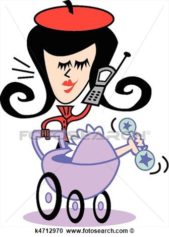 Mom With Baby Stroller Clip Art View Large Clip Art Graphic