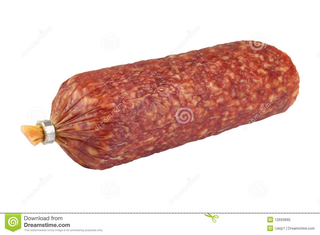 Of Sausage Under The White Background  Focus Is Under The Front Part    
