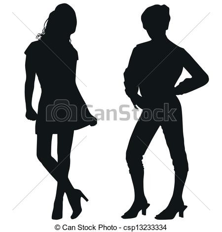 Of Silhouettes Of Teen   Teen Fashion Csp13233334   Search Clip Art    