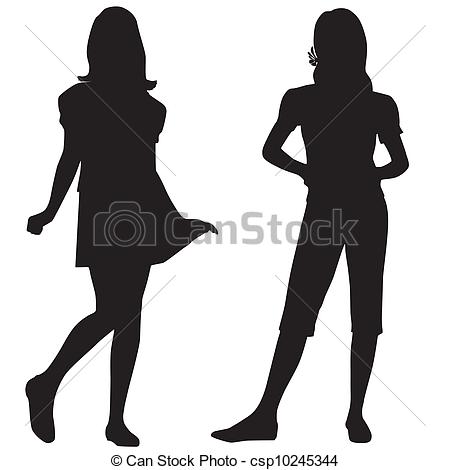 Of Silhouettes Of Teen   Teenage Fashion Csp10245344   Search Clip Art    