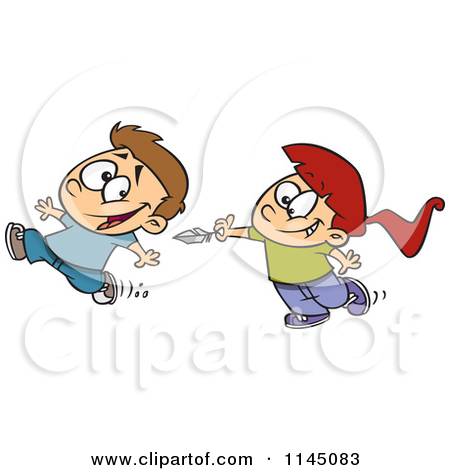 Royalty Free  Rf  Clip Art Illustration Of A Cartoon Couple Distracted