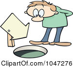 Royalty Free Rf Clip Art Illustration Of A Toon Guy Looking Down A
