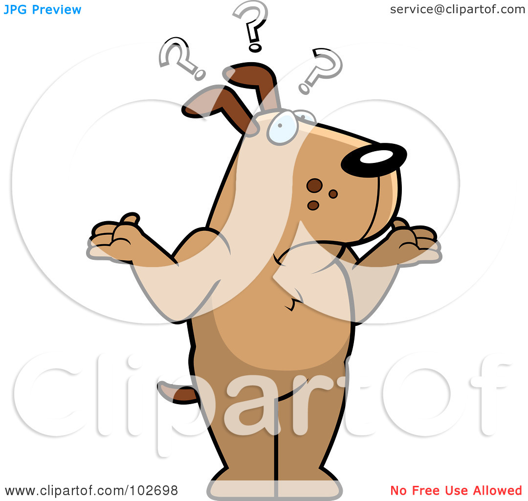 Royalty Free  Rf  Clipart Illustration Of A Shrugging Confused Dog By