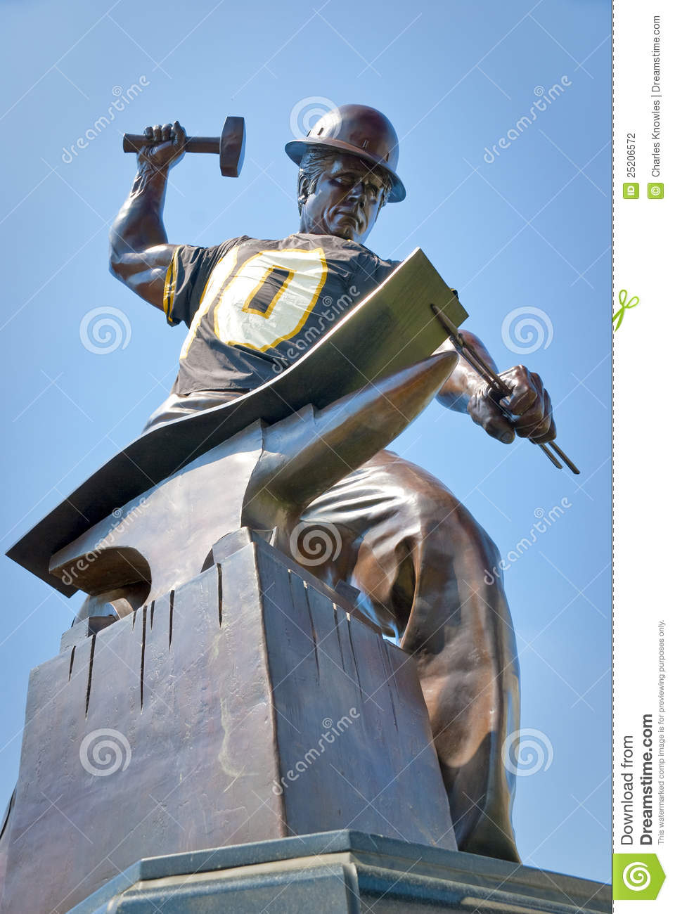 Satue Of A Steel Worker Against A Blue Sky Stock Photography   Image