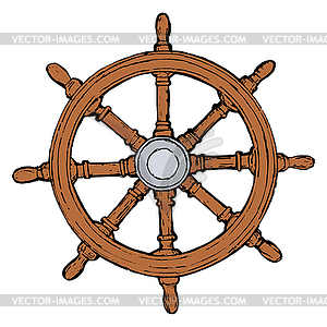 Ship Steering Wheel   Vector Clip Art