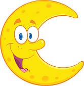 Smiling Moon Cartoon Character