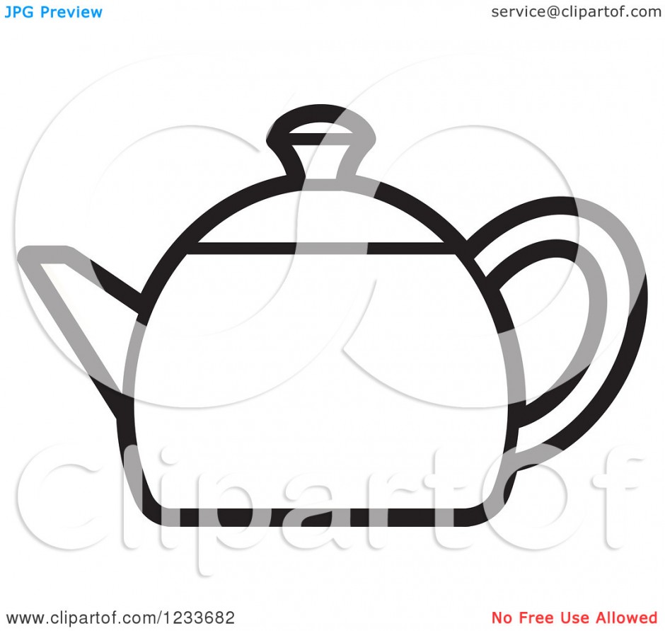 Teapot Clipart Black And White Clipart Of A Black And White Tea Pot    