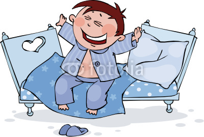 The Little Boy Sits In The Bed By Apple Royalty Free Vectors