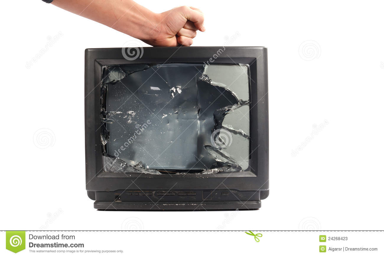 Turn Off Your Tv  Kill It Man S Hand Punching Tv 