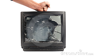 Turn Off Your Tv  Kill It Man S Hand Punching Tv 