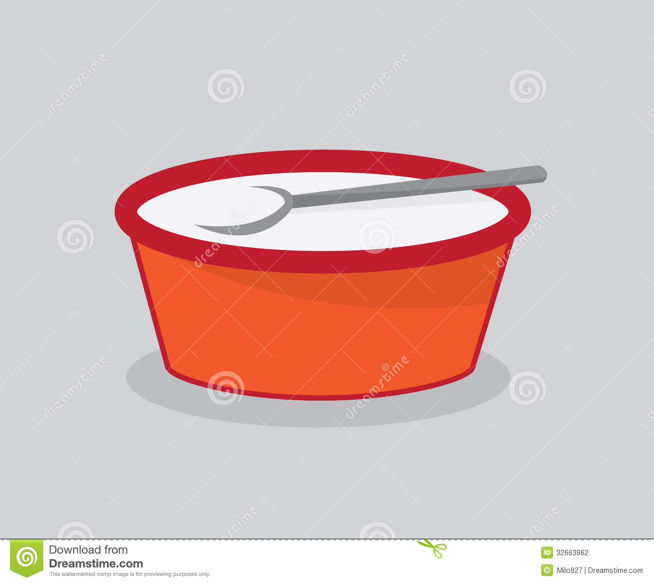 Bowl Of Milk With Spoon Stock Photography   Image  32663862