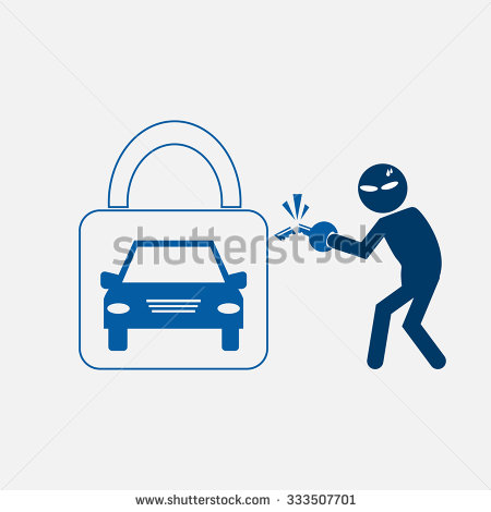 Car Protection To Stealing Symbol Vector Illustration   Stock Vector