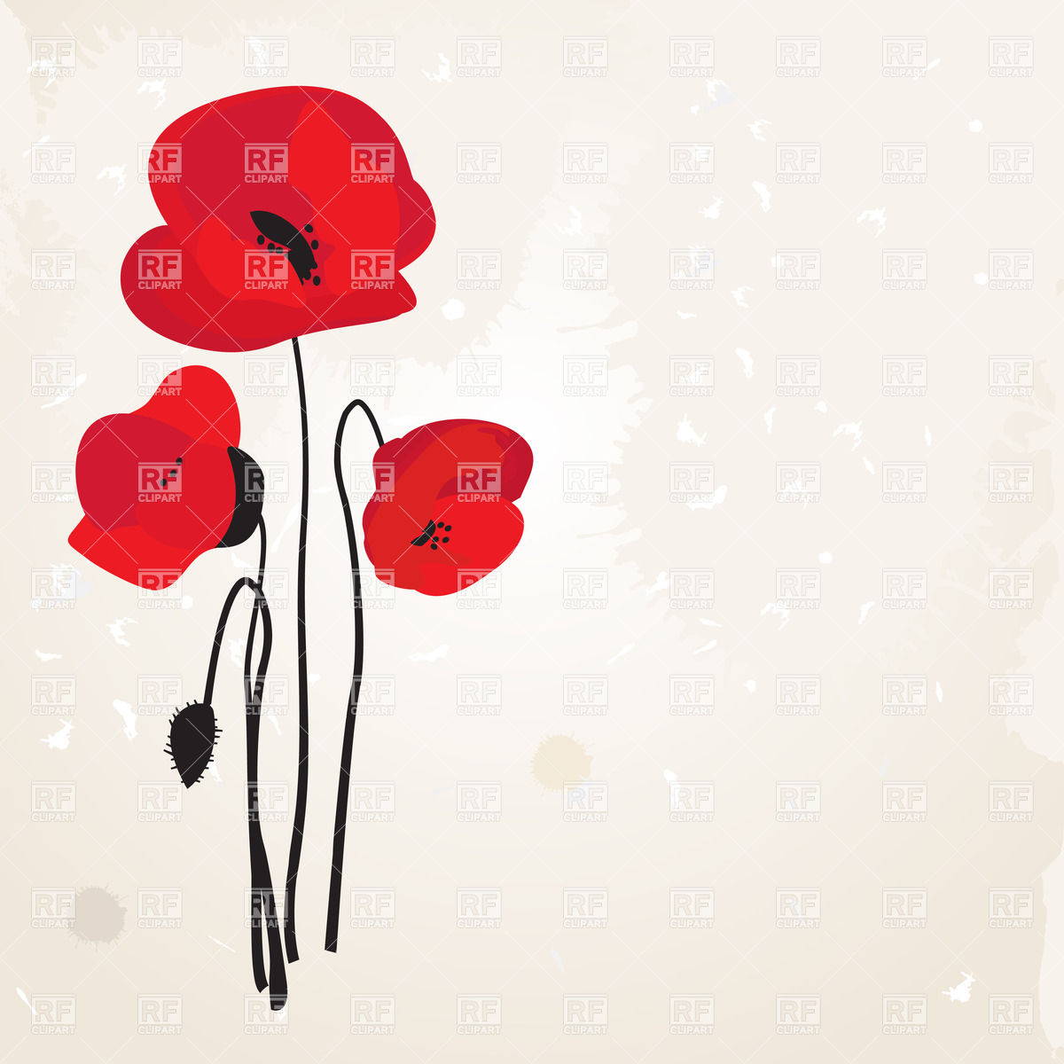     Card With Poppies 22666 Download Royalty Free Vector Clipart  Eps