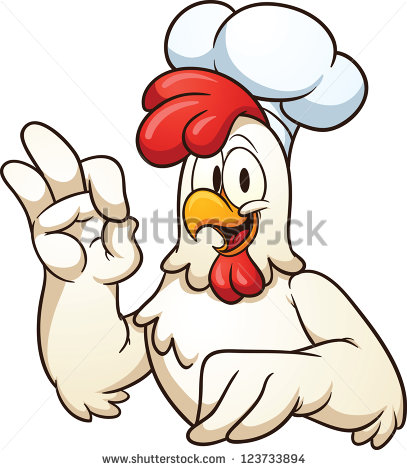 Cartoon Chef Chicken  Vector Clip Art Illustration With Simple