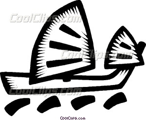 Chinese Junk Boat Vector Clip Art
