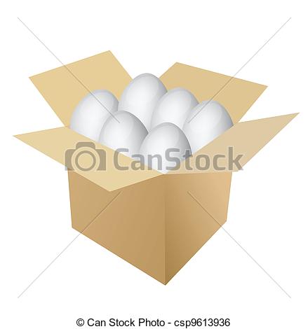Clip Art Vector Of Eggs Inside A Box Illustration Over White
