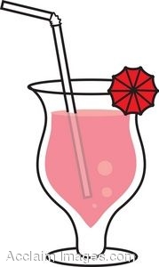   Clipart Of A Fruit Juice Drink With A Little Red Umbrella  Clip Art    