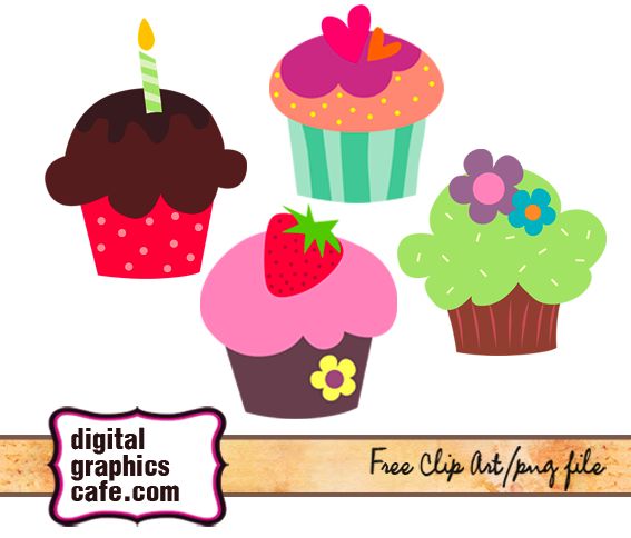Cupcake Clip Art Vector Art Graphics   Digital Graphics Caf    Free