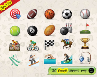 Emoji Sports Clipart   Emotions Clip Art   Instant Download Digital