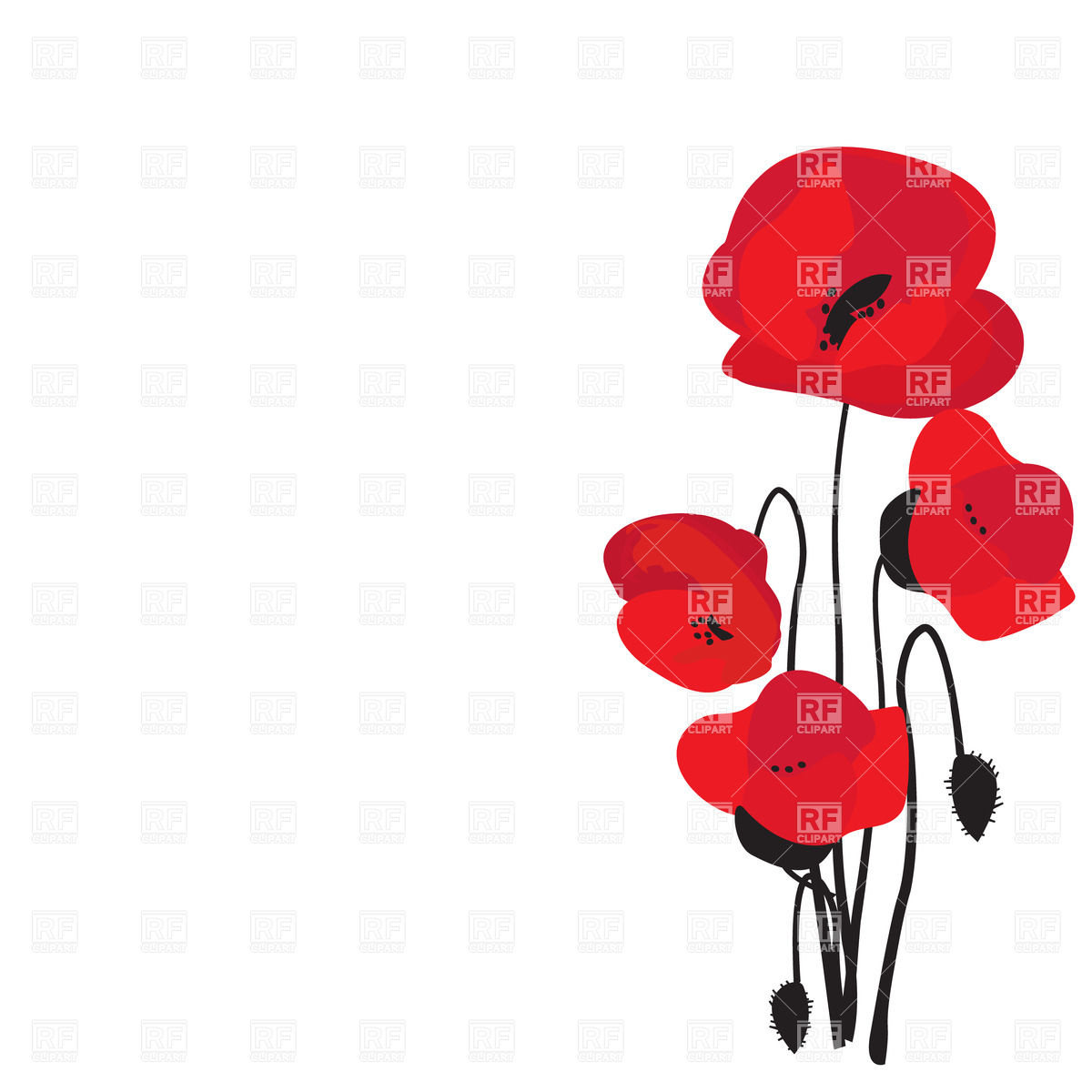     Hand Drawn Poppies 23277 Download Royalty Free Vector Clipart  Eps