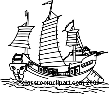 History   Chinese  Junk 709 3mbw   Classroom Clipart