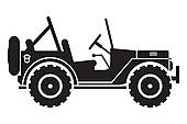 Jeep Silhouette    Royalty Free Clip Art
