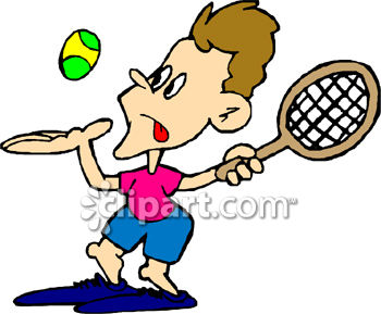 Man Playing Tennis   Royalty Free Clipart Picture