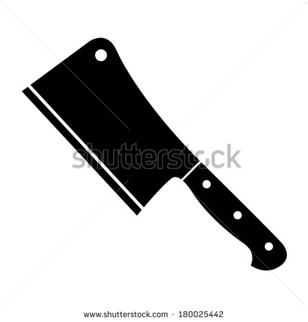 Meat Cleaver Knife   Vector Icon   180025442   Shutterstock