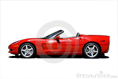 Red Corvette Isolated Royalty Free Stock Photo   Image  15041345