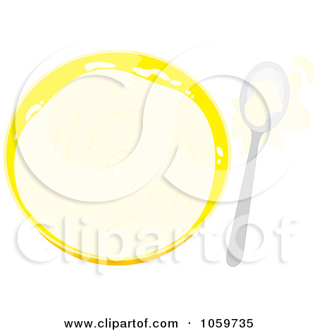 Royalty Free Clip Art Illustration Of An Airbrushed Bowl And Spoon