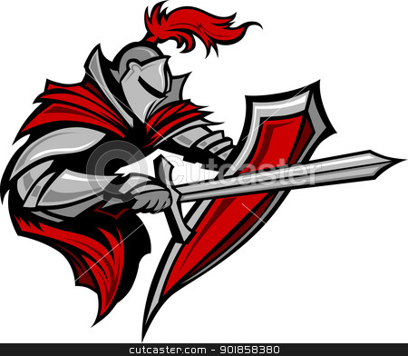 Spartan Trojan Vector Mascot With Spear And Shield Vector   Black Cat