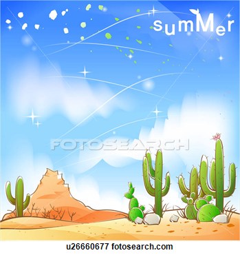 Summer Sand Cactus Desert Sky Season  Fotosearch   Search Clipart
