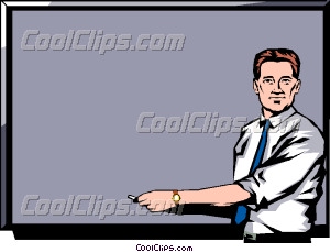 Teacher With Blackboard Vector Clip Art