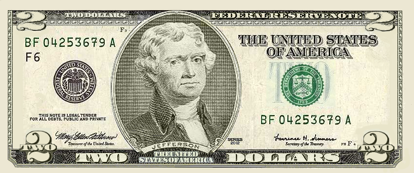 Alternate Universe Two Dollar Bill Front By Tygerbaer2013 On
