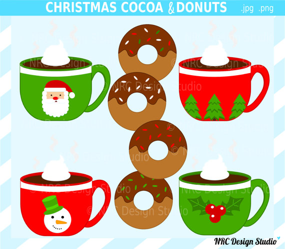 Art   Cute Christmas Clip Art   Christmas Clipart   Doughnuts Hot