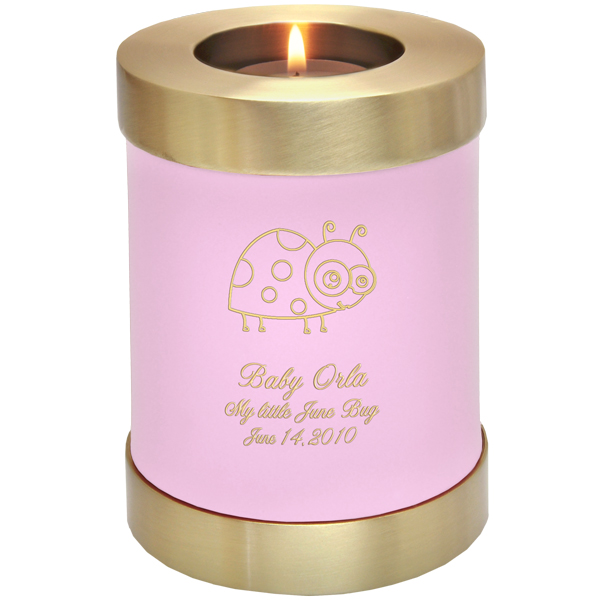 Baby Urn Candle Holder Memorial  Violet Shown With Teddy Bear Clip Art