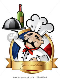 Chef Serving Dinner With Paris In The Background Clip Art Image