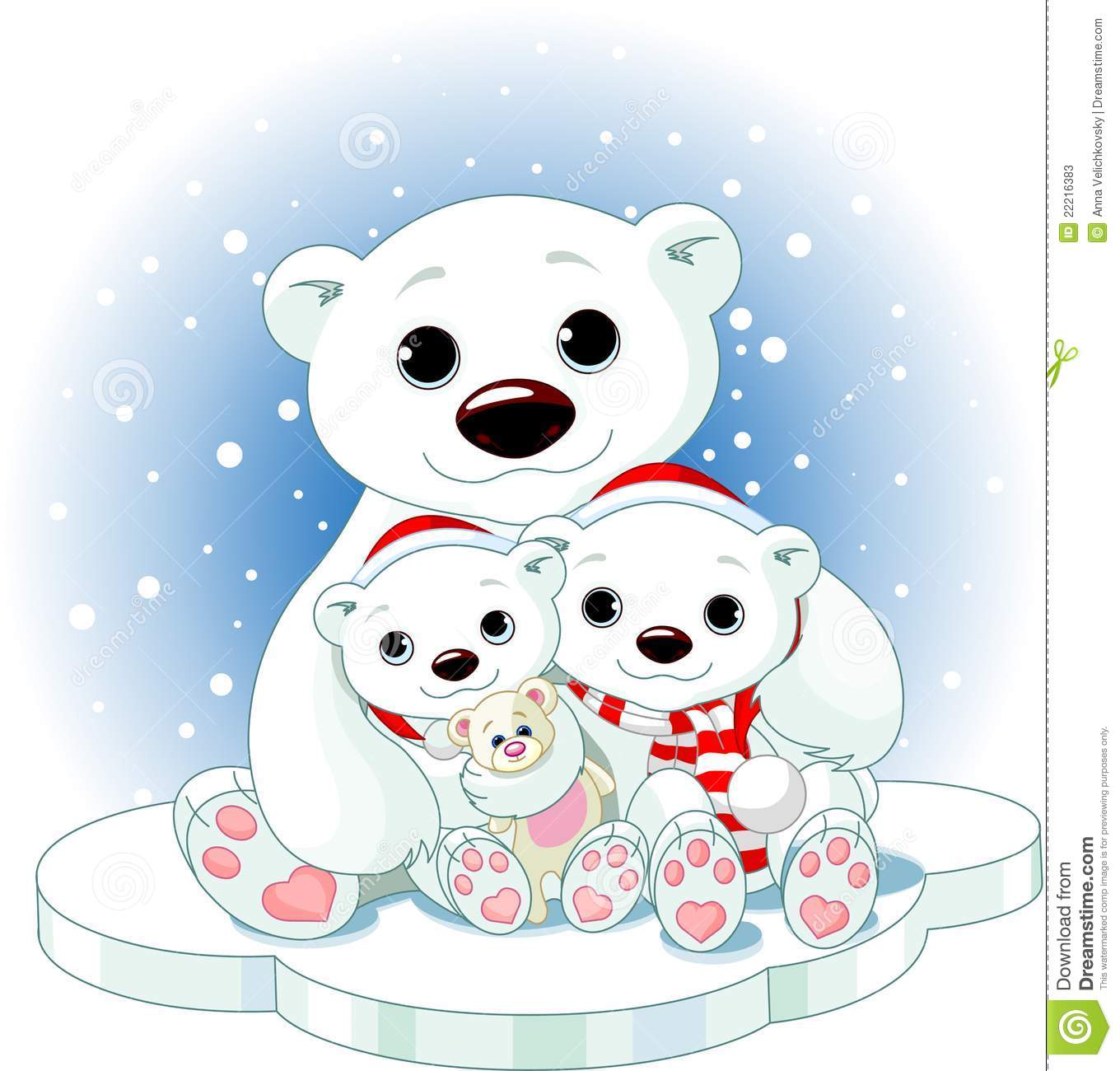 Christmas Polar Bear Family Stock Photos   Image  22216383