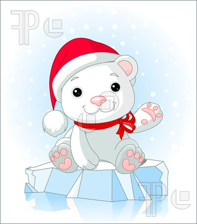 Christmas Polar Bear Illustration  Clip Art To Download At Featurepics