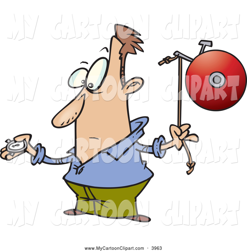 Clip Art Of A White Man With A Watch Preparing To Ring A Bell By Ron