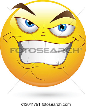 Clipart Of Evil Villain Smiley Face Vector K13041791   Search Clip Art