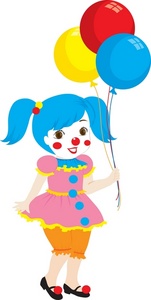 Clown Clipart Image   Girl Dressed Up As A Clown