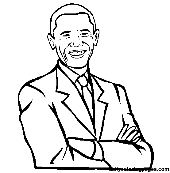 Colorir E Pintar  Coloring Obama   Coloring Pages Barack Obama