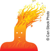 Fire Head   Head On Fire With Flames Instead Of Hair One Of