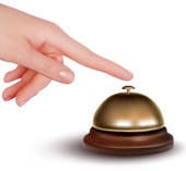 Hand Ringing The Bell To Call   Royalty Free Clip Art