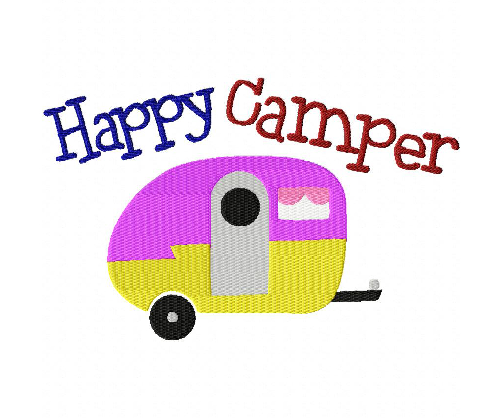 Happy Camper Machine Embroidery Design   Daily Embroidery