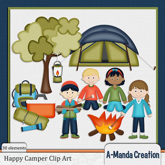 Happy Camper Themed Commercial Use Clip Art By Amandacreationcu