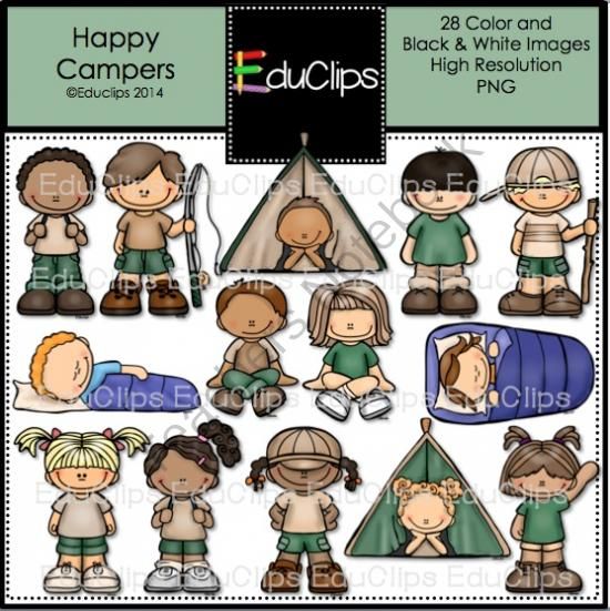 Happy Campers Clip Art Bundle From Educlips On Teachersnotebook Com