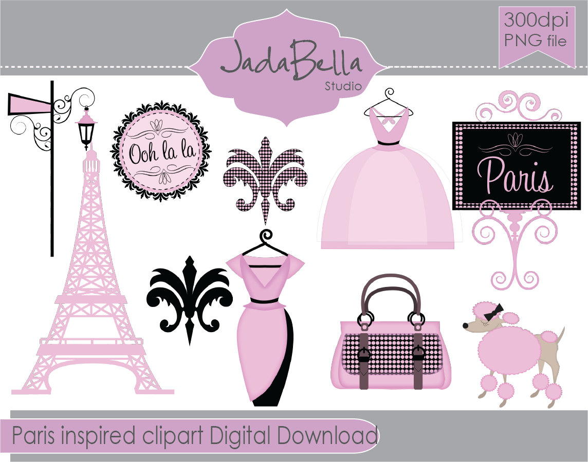 Instant Download Paris Inspired Clipart By Jadaandbellacreative
