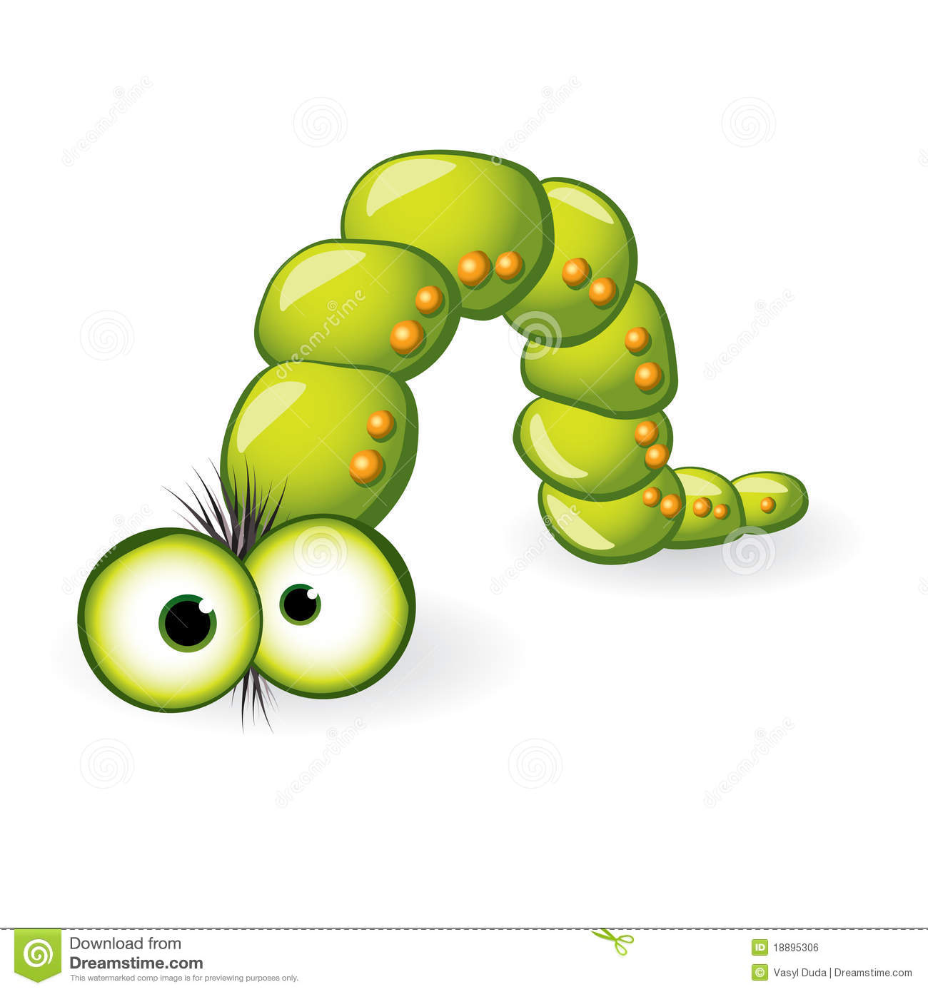 Larva Character  Illustration On White Background For Design